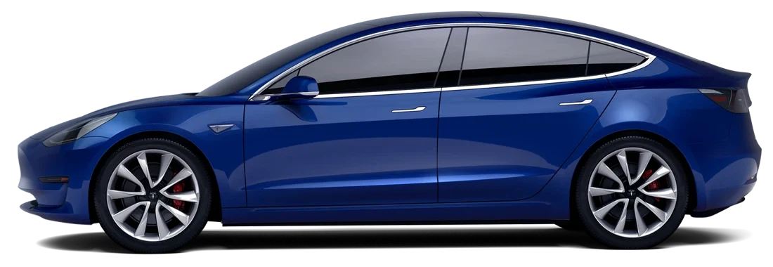 Tesla Model 3 blu in subentro su Subnoleggiami, marketplace italiano del noleggio auto